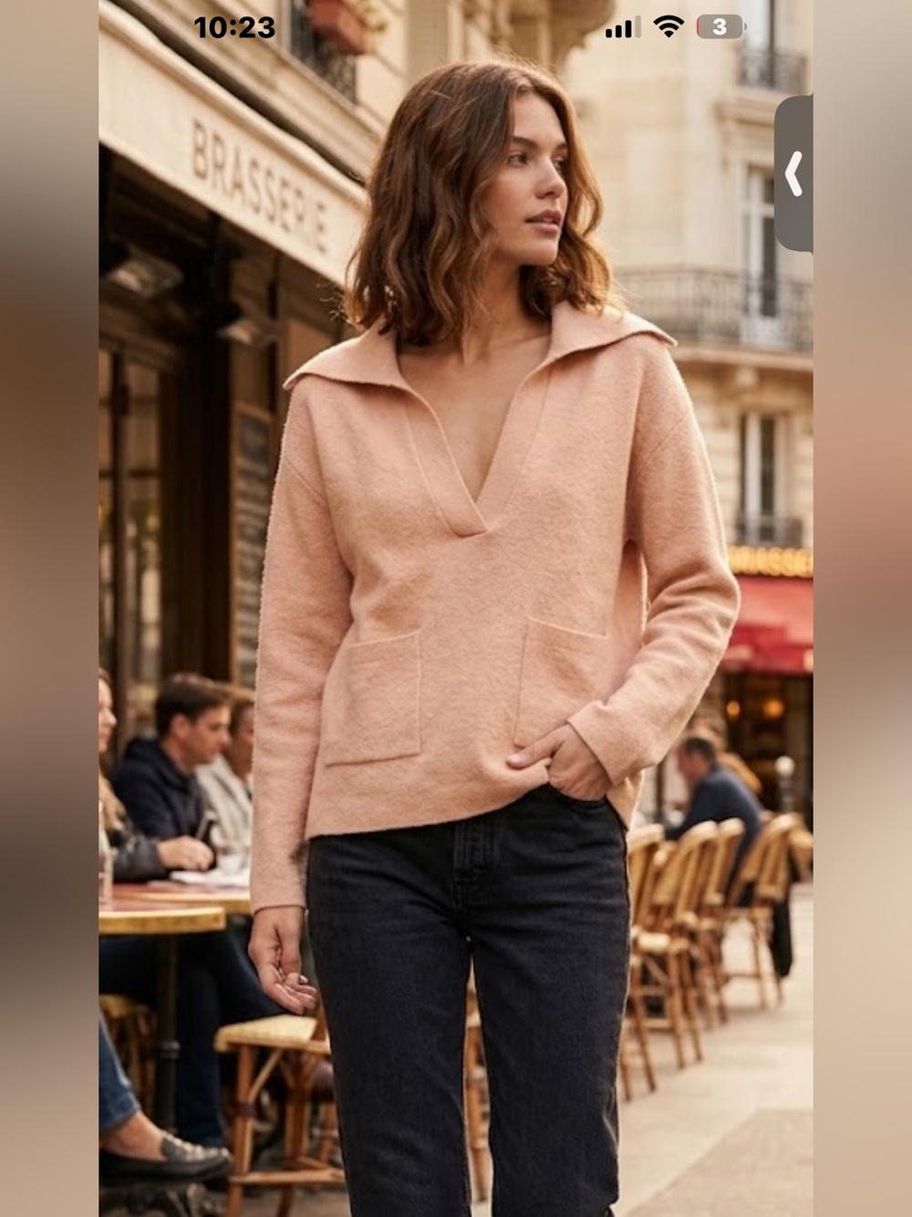525 America Women's Cuddle Lux V Neck Pullover Sweater in tan  NWT. 21”-23” Ptp
